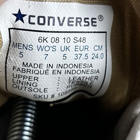 Converse High-Top Lace-Up Sneakers in Beige and White with Faux Fur Collar - Picture 8 of 10